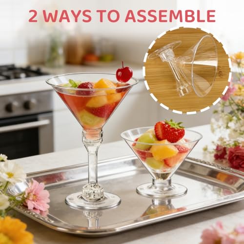 DZJHPGZD 40 PCS Disposable Martini Glasses for Parties 5oz Martini Tall Cup,Plastic Martini Glasses Disposable,Tall Martin...