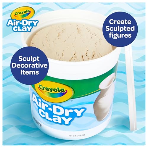Crayola Air Dry Clay (5lbs), Teacher Supplies, Natural White Modeling Clay for Kids, Sculpting Material, Bulk Craft Suppli...