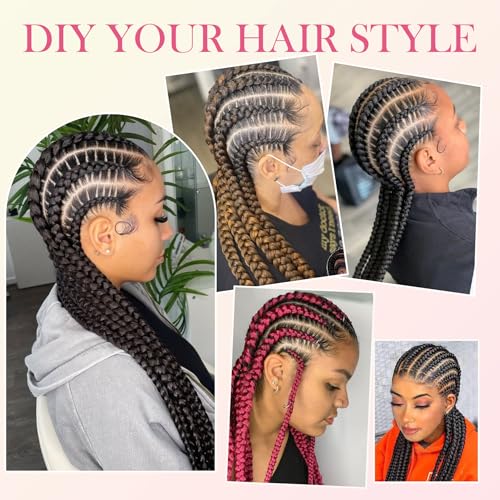 DIY Cornrow Box Short Braided Wigs for Black Women On-Trend Knotless Hand Tied HD Full Lace Boho Braid Wig with Baby Hair Premium Synthetic African American 9¡¯¡¯ Seamless Blending Unique Look