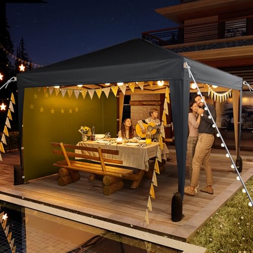Driftalia 10x10 Pop Up Canopy with Sidewalls, Outdoor Instant Canopy Tent with Carry Bag for Commercial Events, Camping, B...