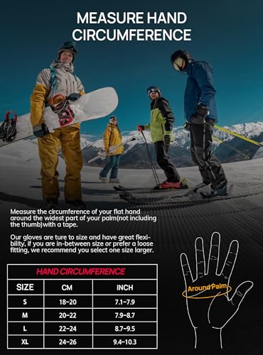 TRENDOUX Winter Ski Snow Gloves : 100% Waterproof 3M Thinsulate -40°F Cold Weather Windproof Warm Lined Gloves for Men Wom...