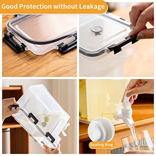 Cold Kettle with Faucet, 3.5L Refrigerator Juice Water Pitcher, Home Plastic Beverage Dispenser, Filter Drink Container fo...