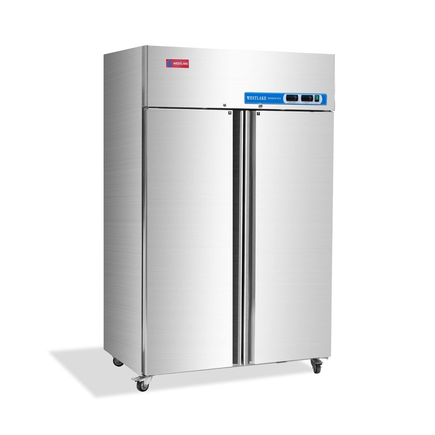WESTLAKE Commercial Refrigerator and Freezer Combo 48"W 2 door 2 Section Stainless Steel Reach in Solid door Fan Cooling 36 Cu.ft Refrigerator and Freezer Combo for Restuarant, Bar, Shop, etc