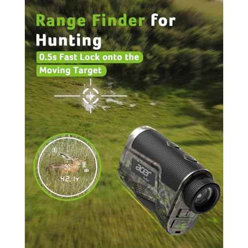 Acer Hunting Range Finder with Slope - 800/1200 Yards Range Finder for Hunting, 6X Magnification, Waterproof Archery Rangefinder for Deer, Rechargeable Battery with Magnet Stripe