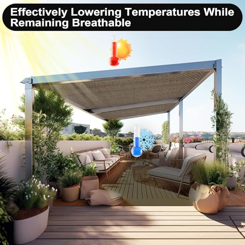 Artpuch 90% Sun Shade Cloth, 4 x 8 FT Pergola Shade Cover Canopy with Grommets, Sun Screen Fabric Tarp for Patio, Outdoor,...