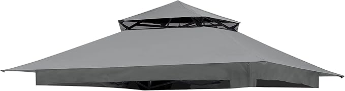 Grey Gazebo Replacement Cover Compatible with ABC 13x13 Pop Up Gazebo Frame,This Particular Replacement Cover Will Not Fit...