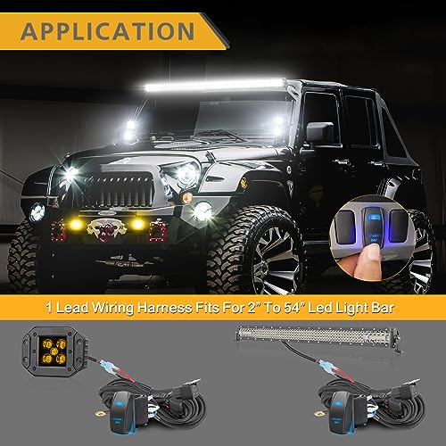 Wiring Harness 1 Lead, Rfroad Lighting LED Light Bar Wiring Harness Kit for Fog Lights Off Road Driving Lights Work Light ...