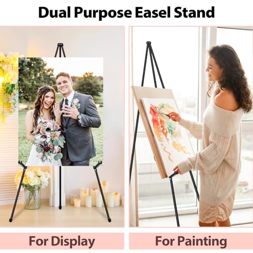 VAIIGO Black Easel Stand for Wedding Signs, Posters & Paintings - 63" Adjustable Portable Display Easel for Welcome Signs,...