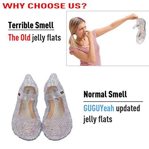 GUGUYeah Princess Mary Jane Jelly Shoes, Ballet Flats Cosplay Birthday Party Dress Up Sandals for Little Girls, Toddler or...