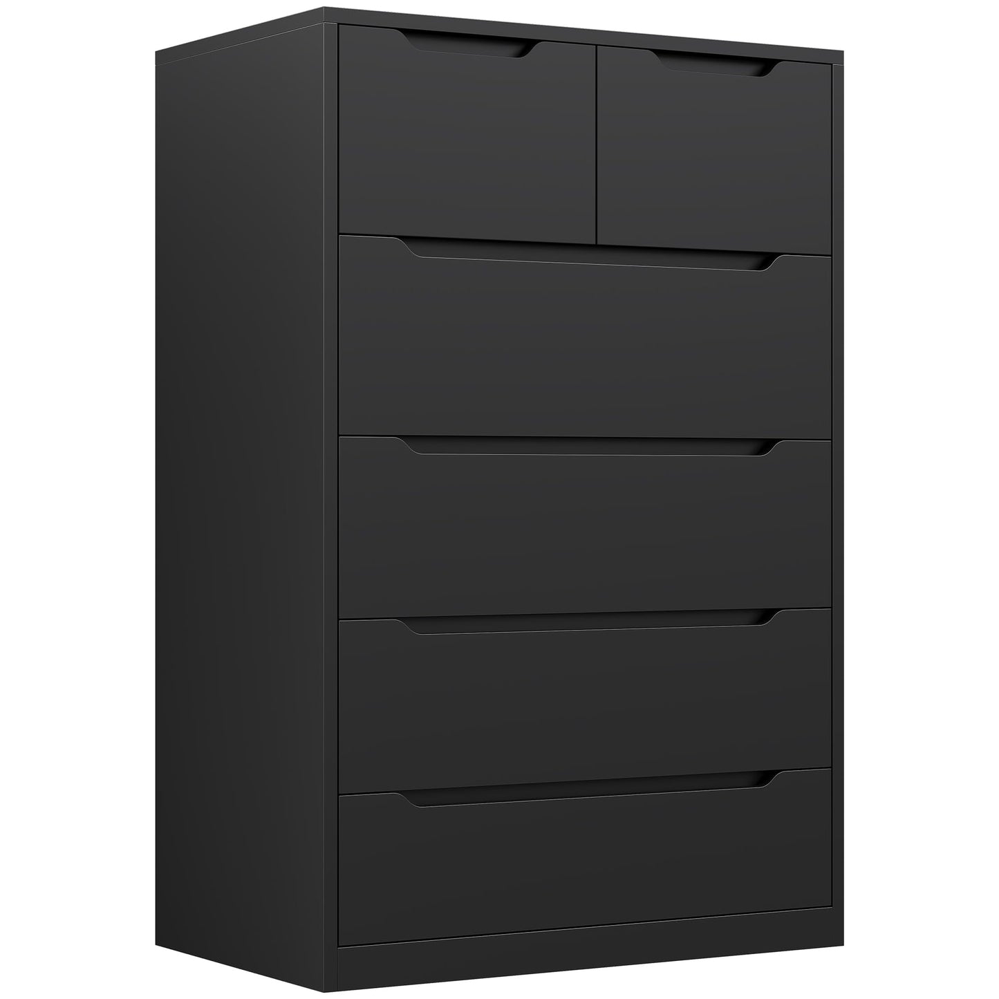 Romorgniz 6 Drawer Dresser for Bedrom,Tall Black Chest of Drawers for Bedroom, Hallway, Closet, Modern 43.2" H X 27.6" W X15.6 D