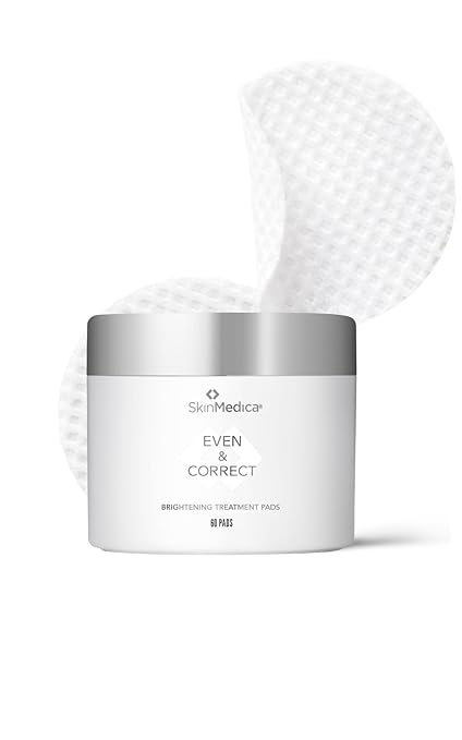 SkinMedica Even & Correct Brightening Treatment Pads For Face Exfoliating, 10% Glycolic Acid Pads That Are Retinol-Free, A...