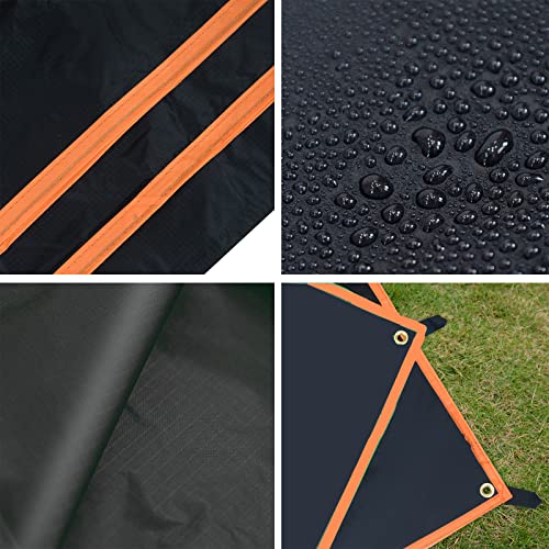 GEERTOP Ultralight Tent Footprint Waterproof Black Tent Tarp Ground Sheet Mat for Under Tent, Camping, Backpacking, Hikin...