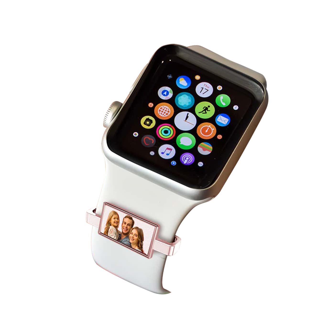 PicturesOnGold.com Smart Watch Photo Charm in Yellow Gold Plated Rectangle Shape