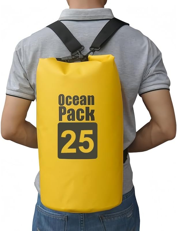 Waterproof Dry Bag, 25L Roll Top Waterproof Backpack Sack Keeps Gear Dry, Lightweight Storage Bag Backpack for Travel Swim...