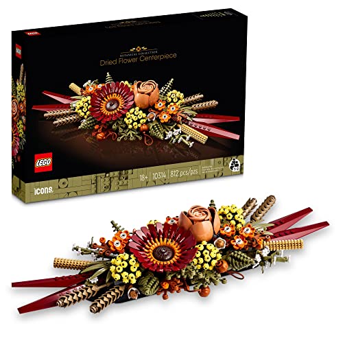 LEGO Icons Dried Flower Centerpiece Building Sets for Adults, Ages 18+ Years - Fall & Thanksgiving Decorations for Dinner ...
