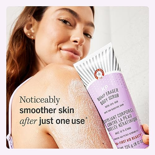 First Aid Beauty - Jumbo Body Duo: KP Bump Eraser Body Scrub & Ingrown Hair Pads with 10% BHA & AHA, Daily Exfoliating Bod...
