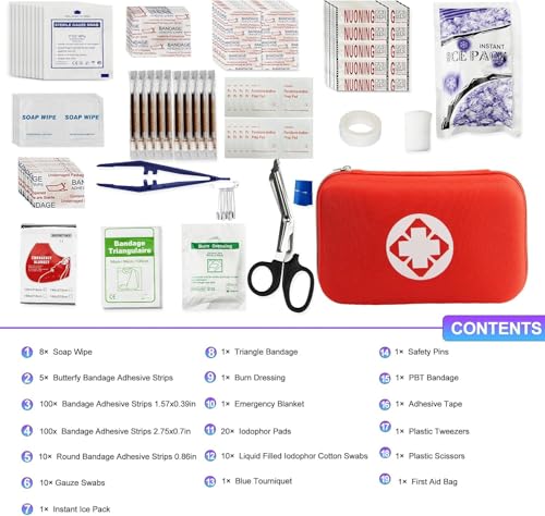 Car First Aid Kits 275Pcs Survival Gear Home Travel Size Small Emergency Kit Tactical Hiking EVA Camping Essentials Backpa...
