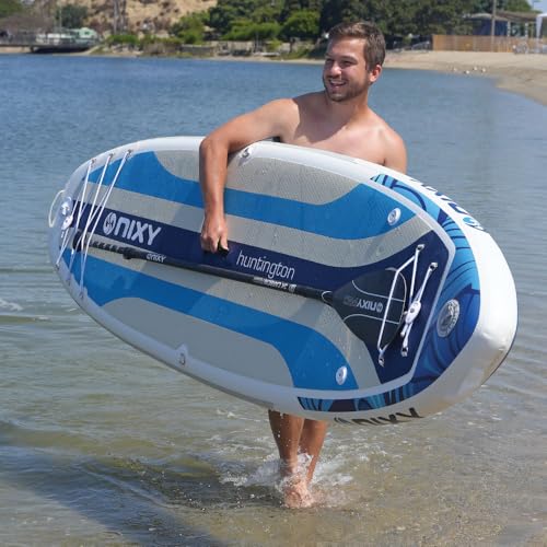 NIXY G5 Huntington Inflatable Paddle Board Compact SUP 9'6" x 32" x 6" Ultra-Light Stand Up Paddleboard, Welded Seams, Wov...