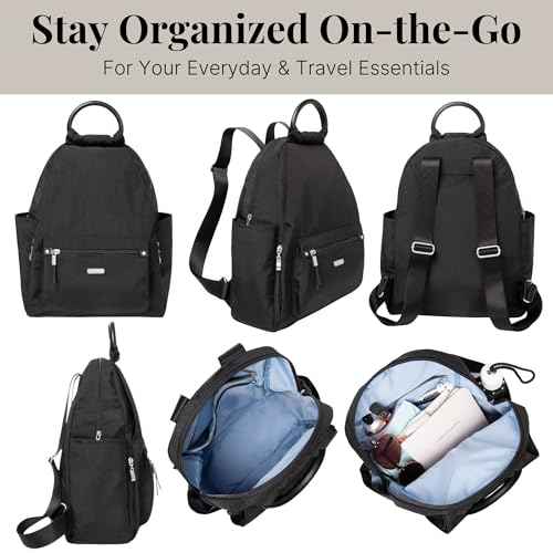 Baggallini womens New Classic Heritage With Rfid Phone Wristlet All Day Backpack, Black, One Size US