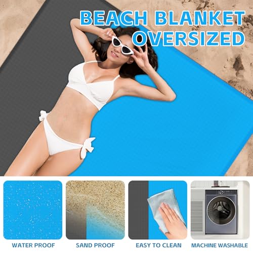 Gabrella Beach Mat Picnic Blanket Outdoor, Beach Blanket Sandproof for 1-4 Adults, Lightweight Durable Beach Mat for Trave...