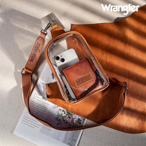 Wrangler Crossbody Clear Sling Bags for Women Stadium Approved Cross Body Purse for Sports Events Concerts