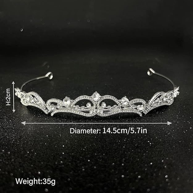 HJYHYN Rhinestone Crystal Bridal Tiara Princess Crown for Women and Girls - Birthday Tiaras