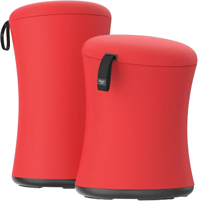 TopJob Boba Chair Stylish Active Wobble Stool, ADHD Chair, Improves Posture and Focus, Ergonomic with Height Adjustable Stool for Adults Children for Home Office, Study Room (Scarlet)