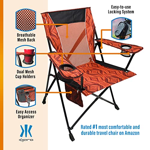 Kijaro Enjoy Versatile Folding Sports, Outdoor Chair & Lawn Chair, Dual Lock Feature, Destination Print - Victoria Desert ...