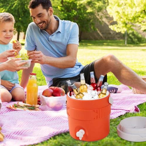 1 Gallon Portable Sports Cooler Water Beverage Dispenser, Insulated Drink Cooler Dispenser With Spout, Portable Handwashin...