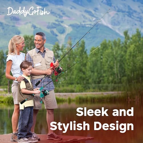 DaddyGoFish Spinning Fishing Rod and Reel Combo Set with Tackle Box | Kids Fishing Pole | Carbon Fiber Telescopic Fishing ...