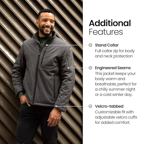 Weatherproof Men's Softshell Jacket – Wind & Water Resistant – Breathable, Lightweight Outdoor Coat