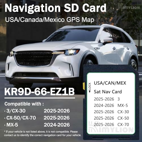 Upgraded Navigation SD Card - KR9D66EZ1B, GPS SD Map Card Compatible with 2025-2026 CX-50/3 / CX-30 / CX-70, 2024-2026 MX-...