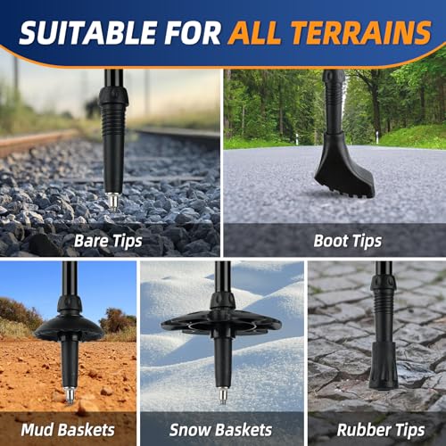 Lightweight Collapsible Trekking Poles for Hiking – 2 Pack Adjustable Hiking Poles, Aluminum Walking Sticks for Skiing, No...