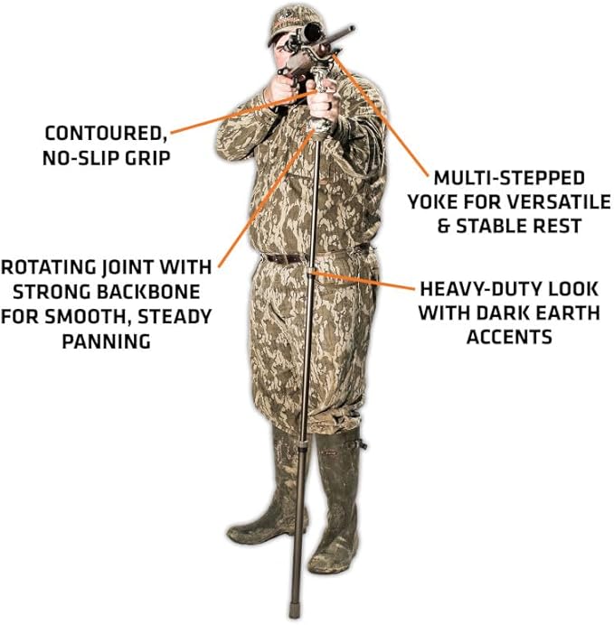 PRIMOS Hunting Trigger Stick Gen3 Shooting Stick, Adjustable Height, Quick-Detach Yoke, Durable and Lightweight, Ideal for Hunting, Shooting, and Photography