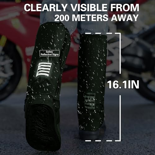 iCreek Waterproof Shoe Covers Reflective Rain Boot Foldable Non-Slip Protective Overshoes for Rainy Day, Hiking, Outdoor