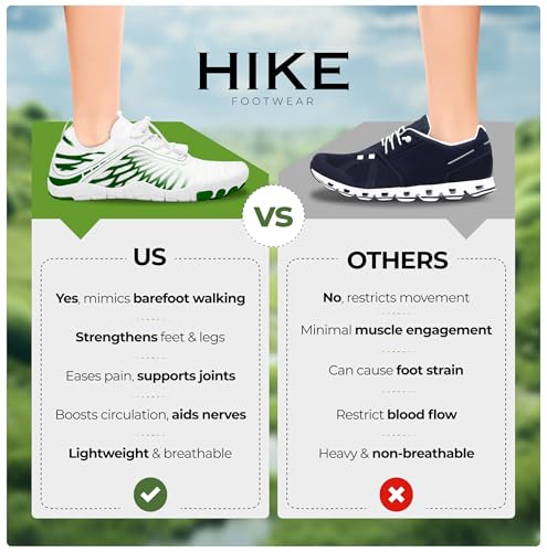 Hike Footwear HF Breathable Wide Toe Barefoot Shoes, Men Women, Non - Slip, Minimalist Athletic Footwear, Walking, Runnin...