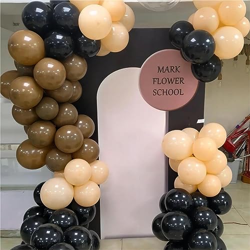 Dark Brown Balloons, 140pcs 18 12 10 5 Inch Different Sizes Pack Party Latex Balloons for BOHO Birthday Halloween Holiday ...