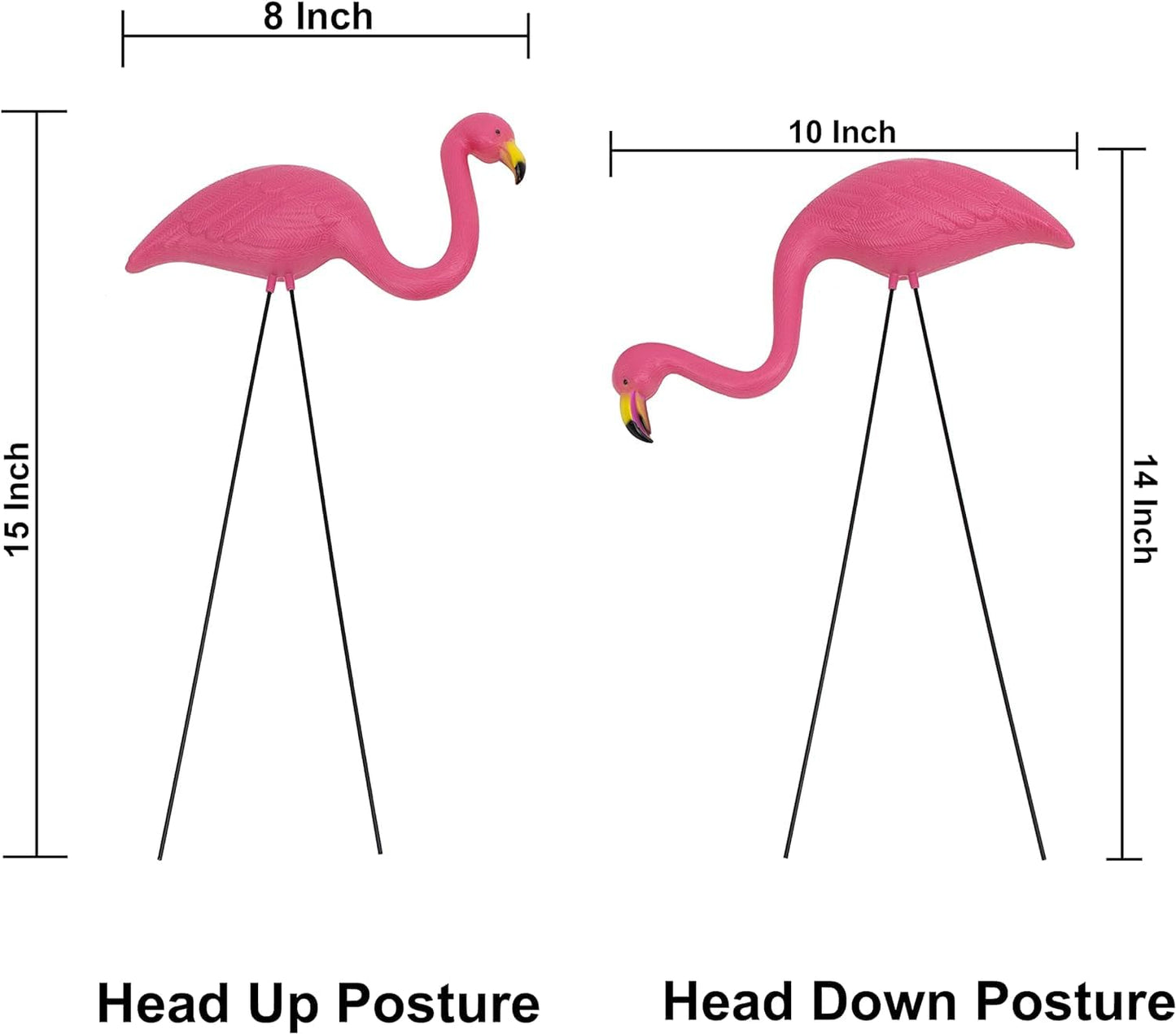 GiftExpress Pink Flamingos Yard Decorations - 12 Pack Small 14" Tall Plastic Flamingo Statue w/Metal Stakes - Lawn Ornaments & Garden Decor for Outdoor Parties