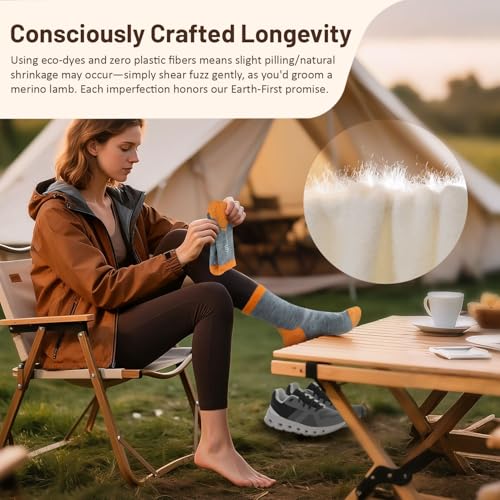 SPIRESNUG Warm Merino Wool Hiking Socks, Cushioned Winter Socks, Anti Blister, Moisture Wicking, Men & Women