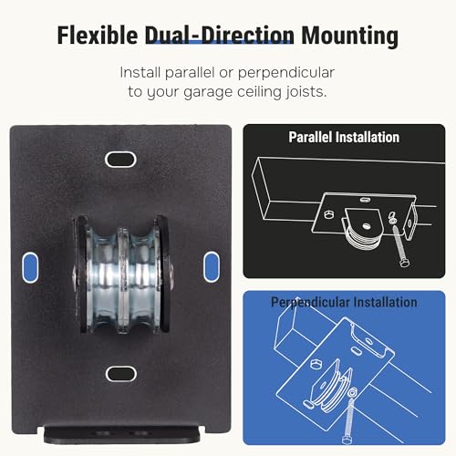 RoakyRoasy Kayak Hoist for Garage Ceiling with Metal Pulley System Holds 150 lbs, 5.5" Low-Profile Canoe Storage Lift, Par...