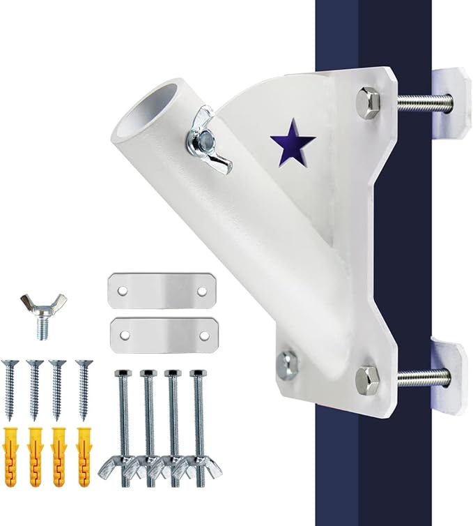 Flag Pole Holder Heavy Duty Flag Pole Holder Mounting Bracket for House Balcony Railing Deck Fence Wall.JOYVAKA.Flag Pole ...