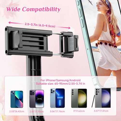 Selfie Stick Tripod with Fill Light, All in One Extendable Selfie Stick with Detachable Wireless Remote, Flexible Phone Tr...