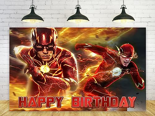Red The Flash Backdrop for Birthday Party Decorations Hero Background for Baby Shower Party Cake Table Decorations Supplie...