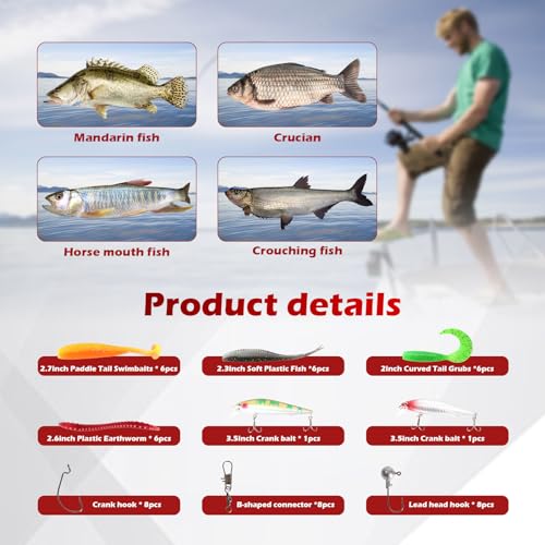 Fishing Rod and Reel Combo Set - 2PCS 6.89ft Collapsible Carbon Fiber Rods with Spinning Reels Fishing Lures Carrier Bag f...
