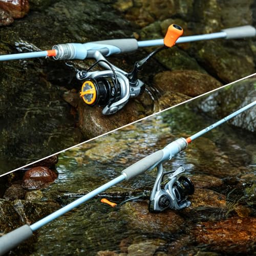 Fishing Reel Rod Combo, 24Ton Graphite Blanks 2-Piece Casting & Spinning Rod for Bass Fishing