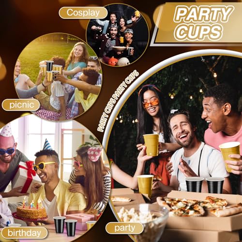 Lounsweer 100 Pack 16 Ounce Plastic Party Cups Heavy Duty Drinking Water Cups for Valentine Carnival St. Patrick's Day Hol...