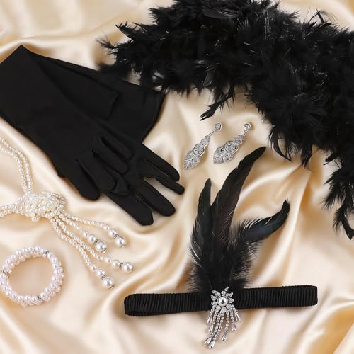 RIOSO 1920s Accessories for Women Roaring 20s Headpiece Costumes Accessories Womens Flapper 20s Gatsby Costume Outfit