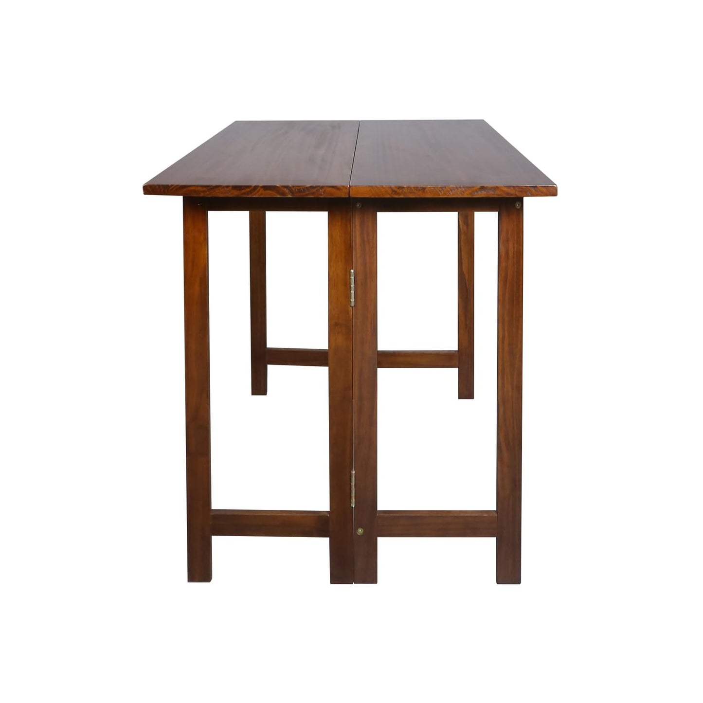 Solid Wood Flip-Top Folding Console to Dining Convertible Table