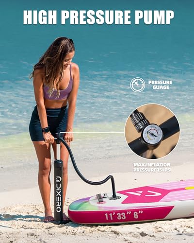 Dixero Inflatable Stand Up Paddle Board with SUP Accessories, Anti-Slip EVA Deck, 11'*33" Inflatable Paddle Boards for Adu...