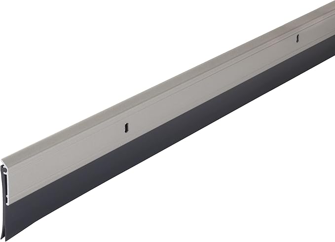 M-D Building Products 48996 All-Season Door Sweep, Heavy Duty Aluminum and Vinyl, Ideal for Residential & Commercial Use, Easy Installation, Ensure Comfort and Save Energy (36 Inch, Satin Nickel)